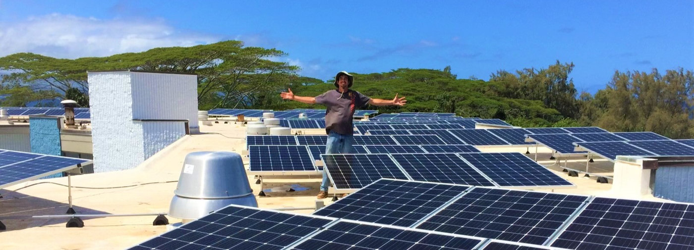 Sparky Electric field technician on an Oʻahu job site