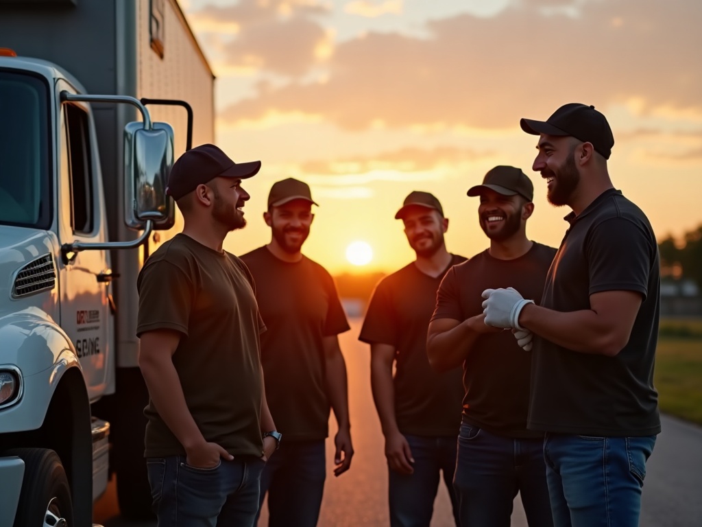 Crew at trucks