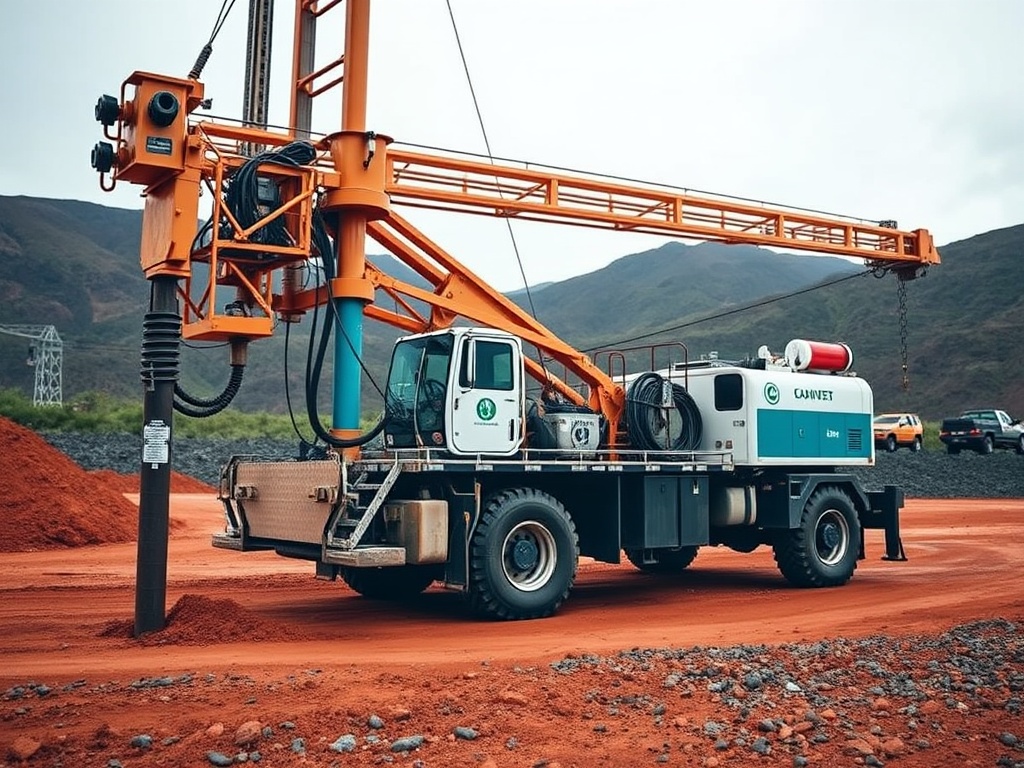 Drilling crane mobilized on a Hawaii jobsite